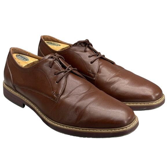 Nunn Bush Other - Nunn Bush Brown Faux Leather Classic Lace Up Oxford Dress Shoes Men 11.5